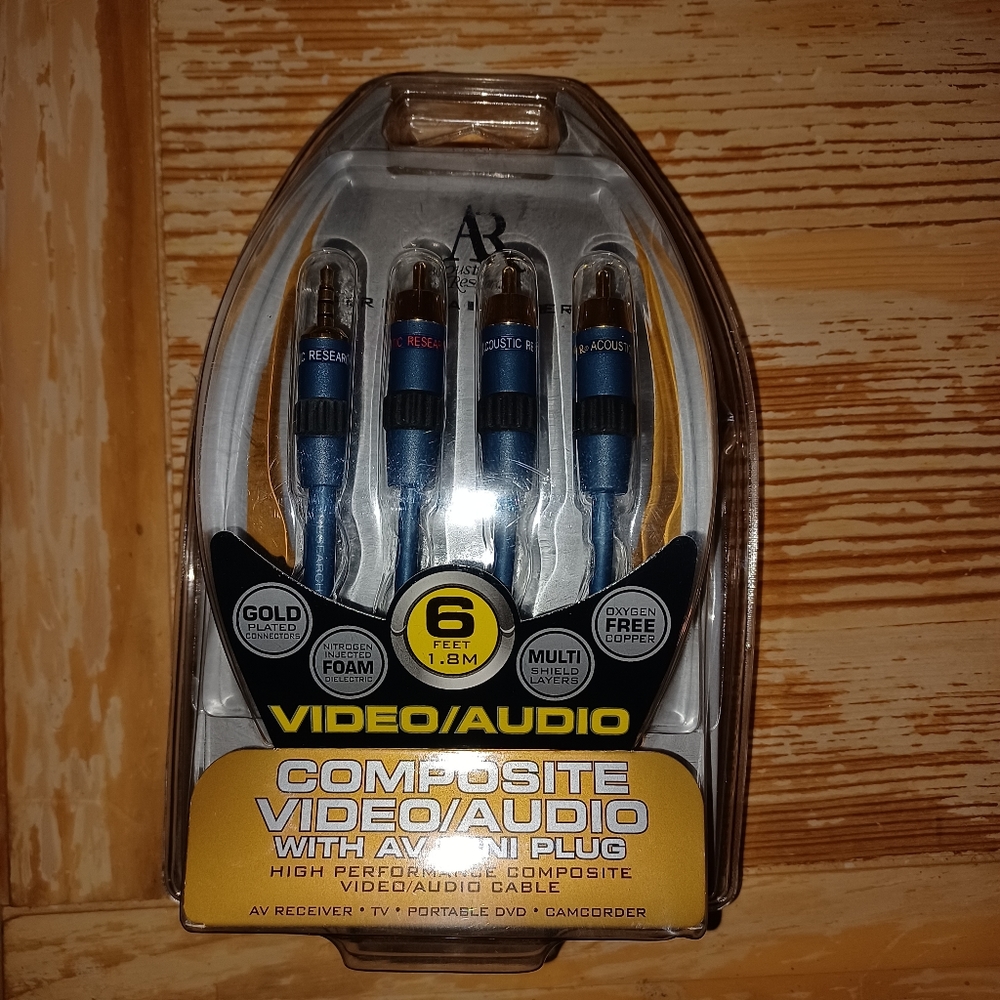 High Performance Composite Video/Audio Cable With AV Mini Plug (6ft)